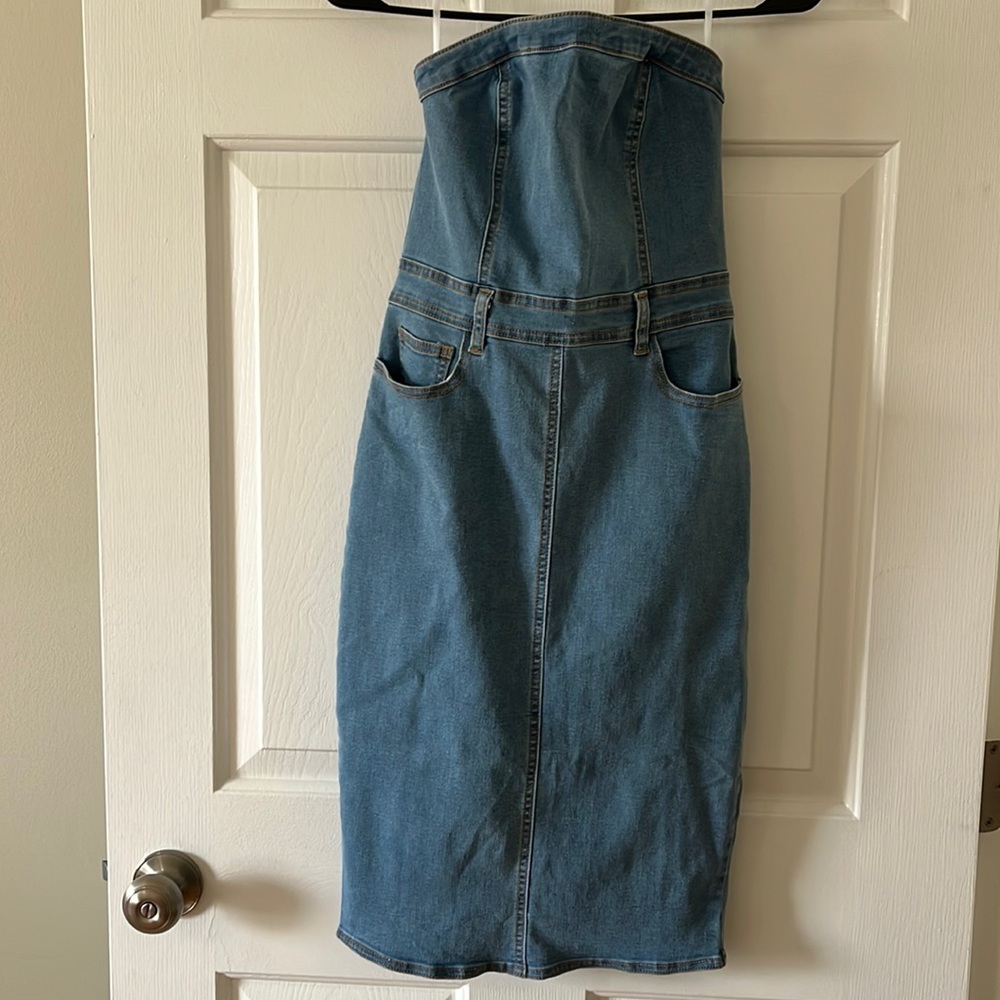 Denim Strapless Dress